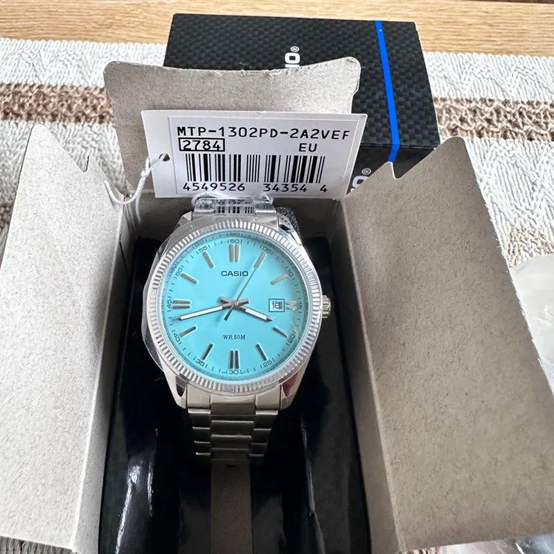 Casio Enticer Tiffani Dial Triple-fold Men's Watch- MTP-1302PD-2A2V